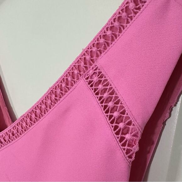 Banana Republic Pink Dress Sheath Embroidered Wedding Guest Barbie NWT 6 - Picture 8 of 12